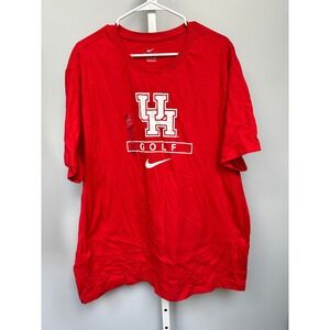 Nike Houston Cougars Golf T Shirt Mens XXL University Red Short Sleeve- BNWT
